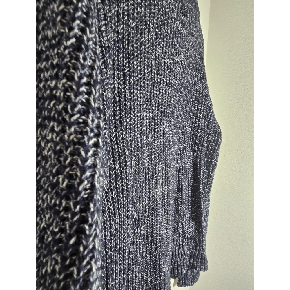Tommy Hilfiger Navy White Marled Knit V-Neck Sweater Women’s Large - Picture 11 of 14